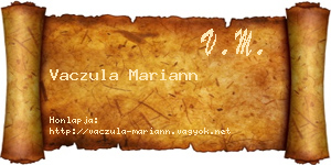 Vaczula Mariann névjegykártya